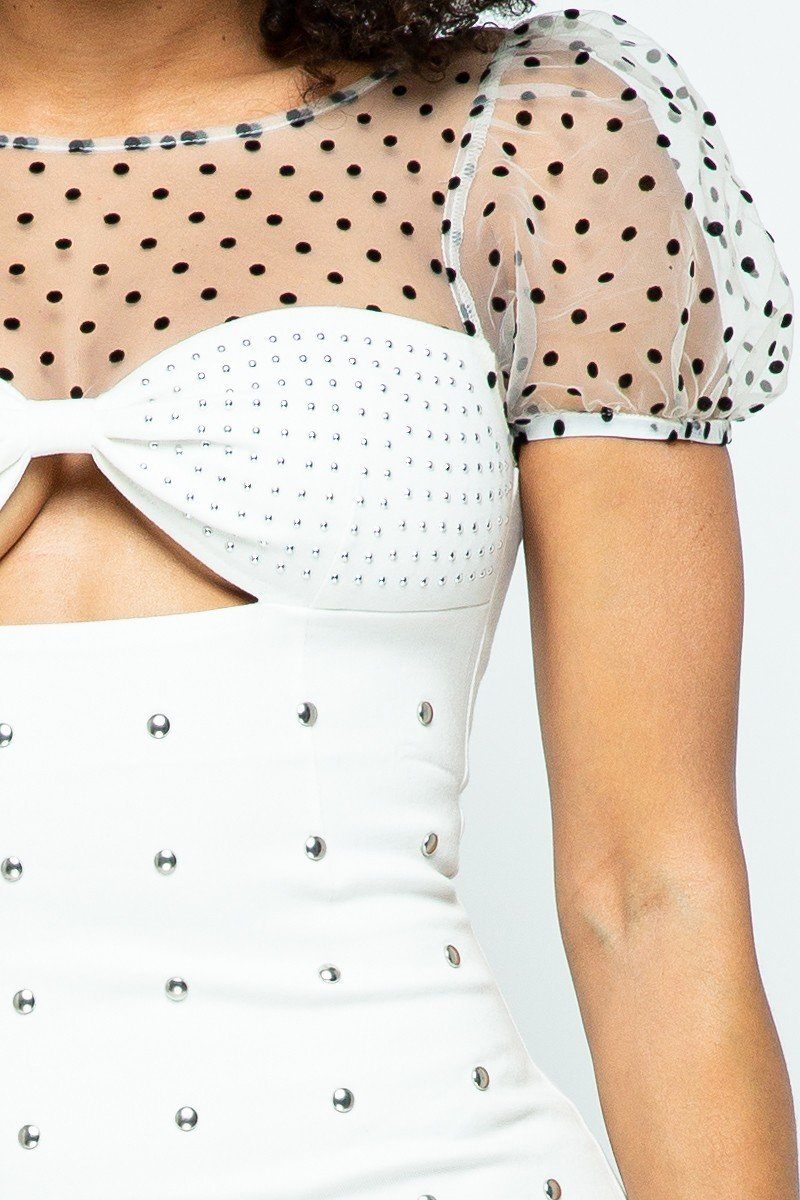 Lace Mini Dress With Hot-fix