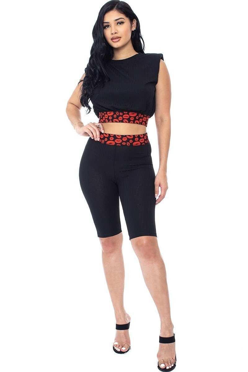 Shoulder Pad And Leopard Detailed Biker Set
