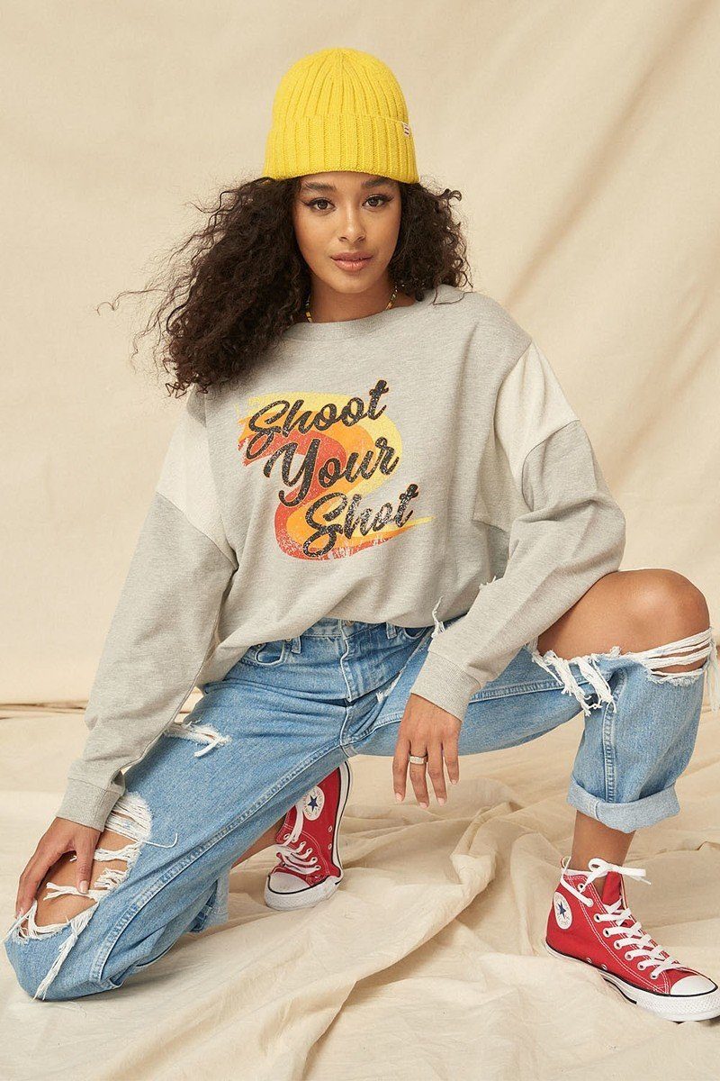 Terry Knit Graphic Sweatshirt