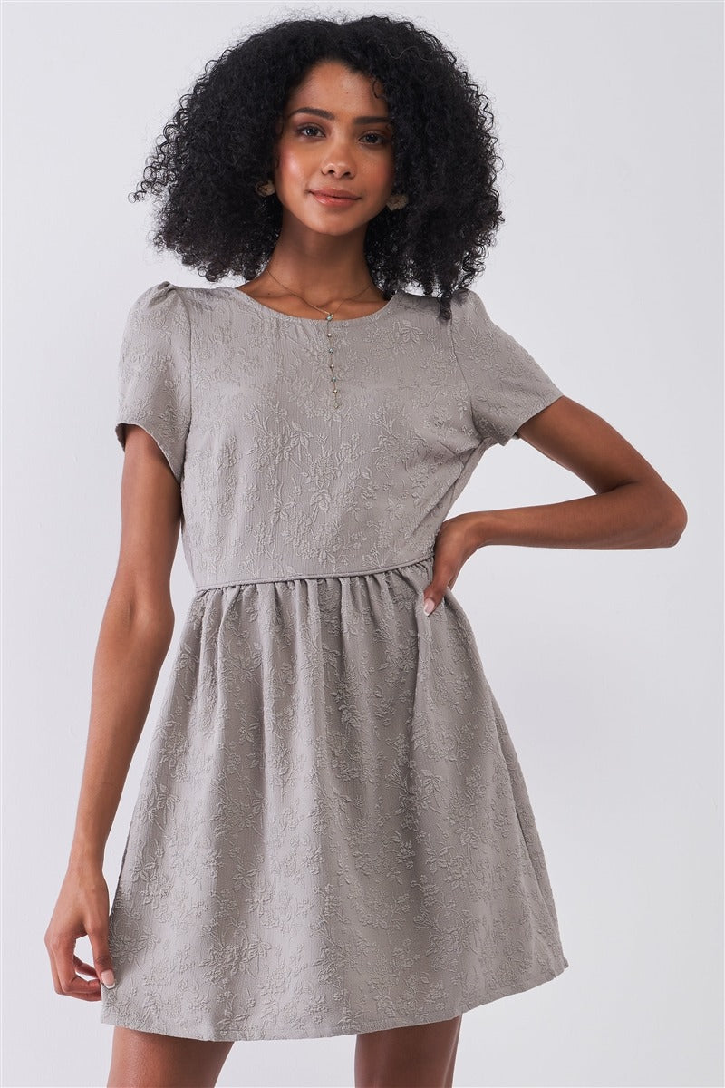 Tiff Round Neck Short Sleeve Mini Dress