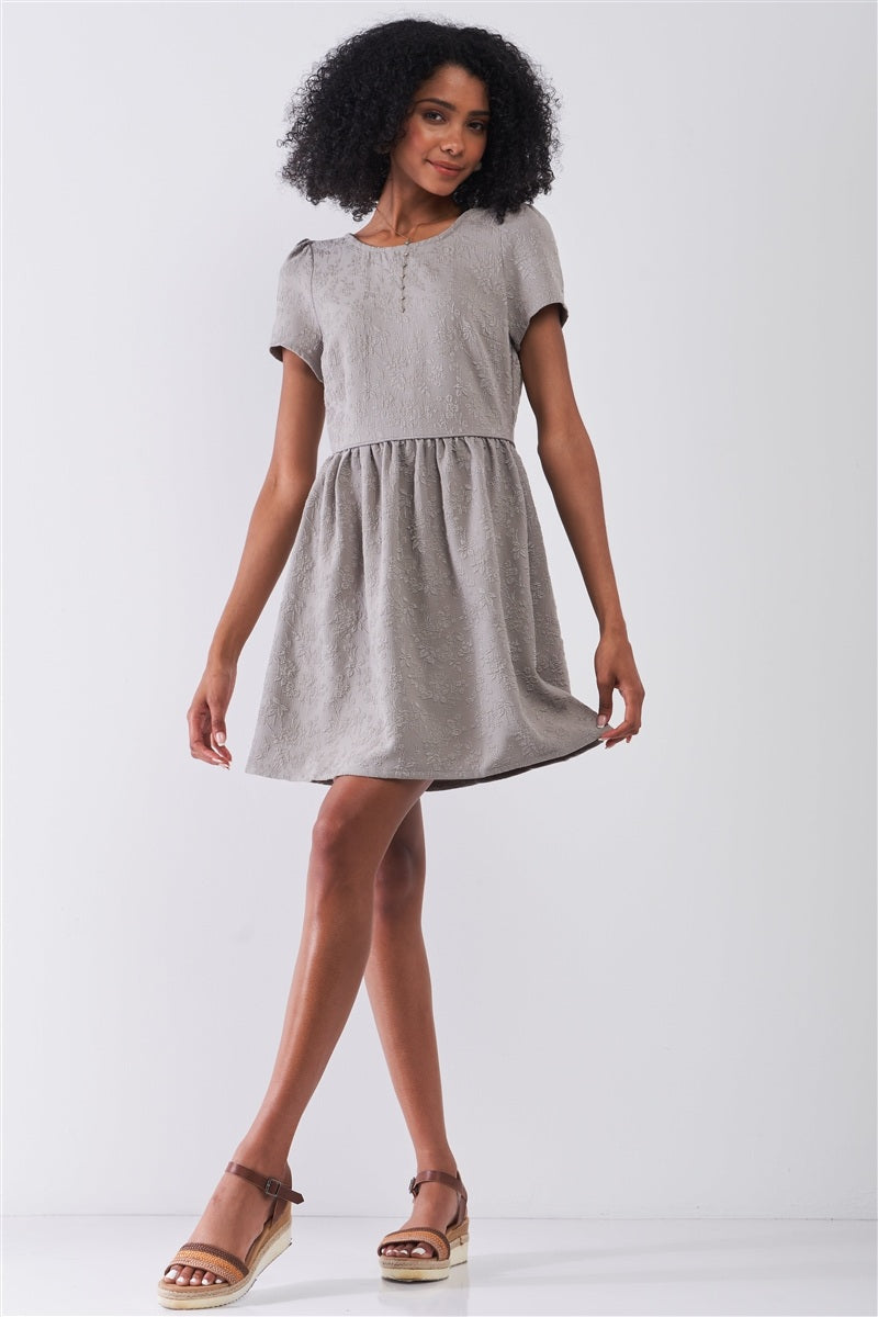 Tiff Round Neck Short Sleeve Mini Dress