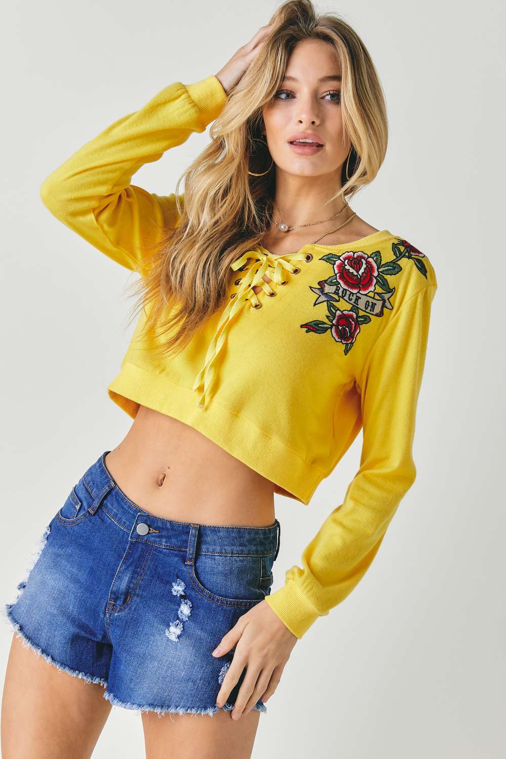 Floral Cropped Sweatshirt