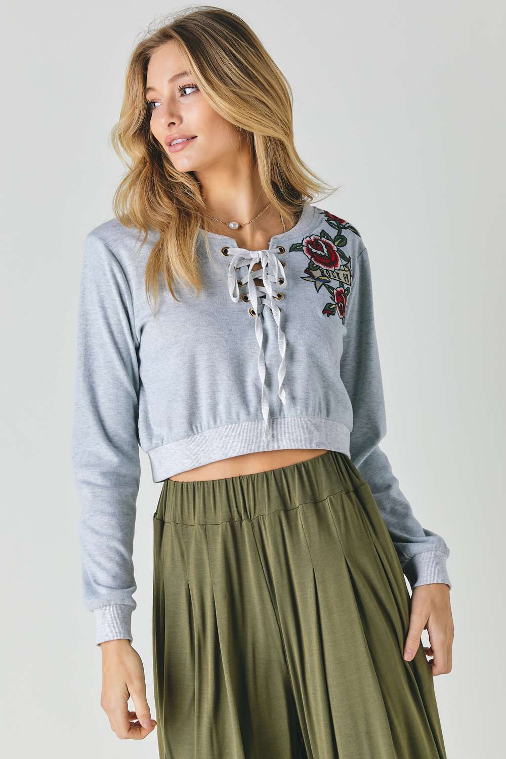 Floral Cropped Sweatshirt