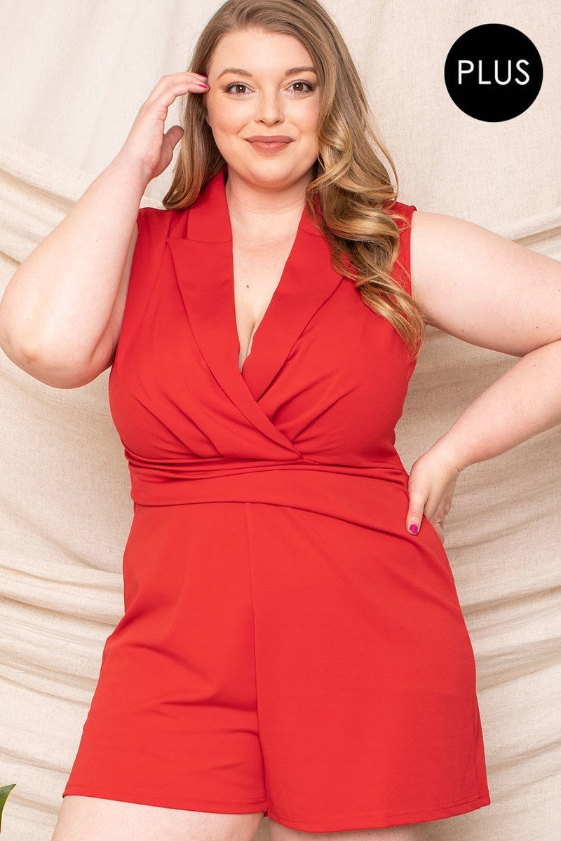 V Neck Plus Size Romper