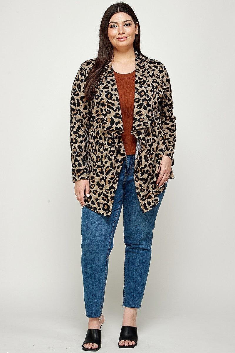 Animal Leopard Printed Knit Cardigan
