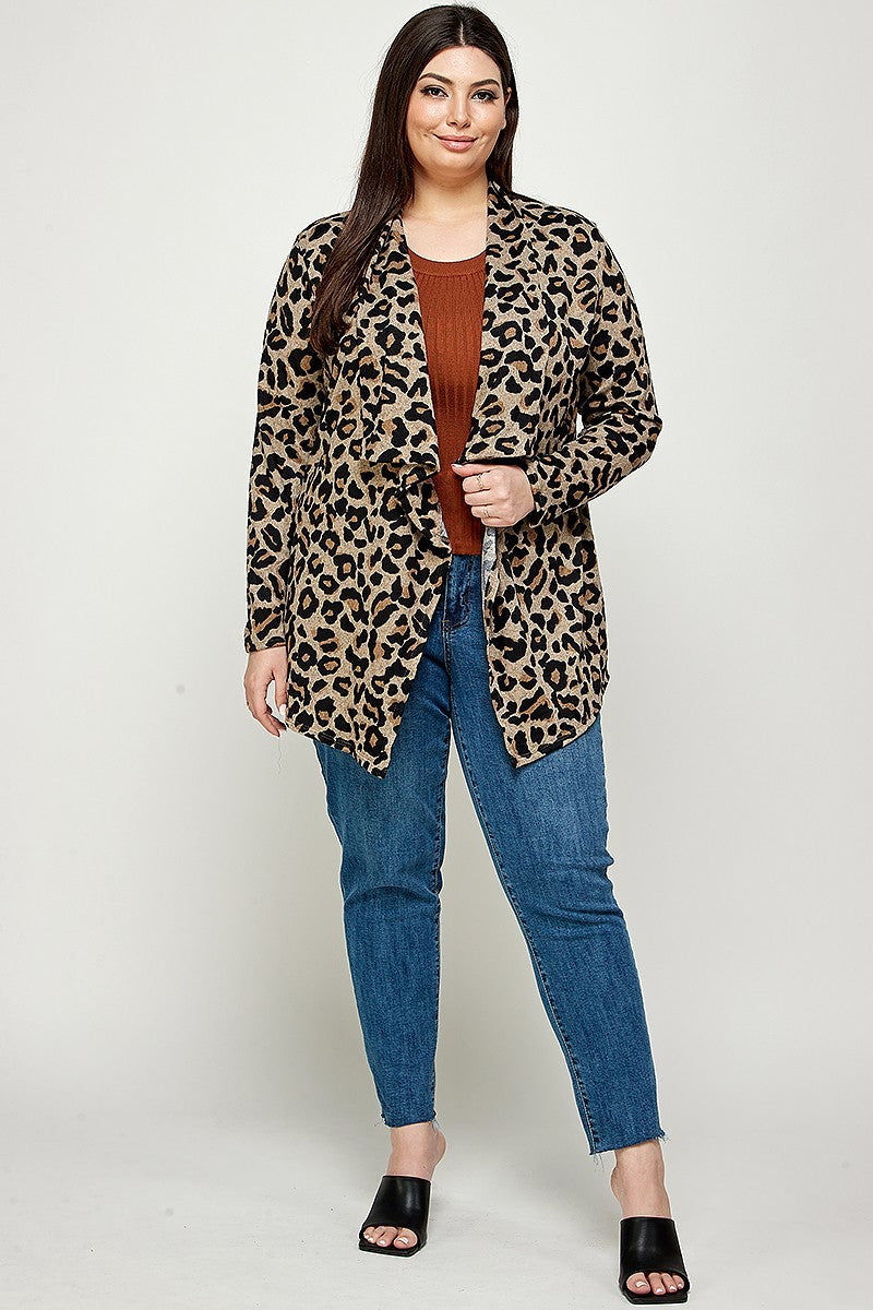 Animal Leopard Printed Knit Cardigan