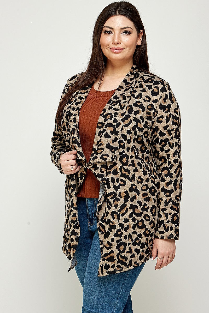 Animal Leopard Printed Knit Cardigan