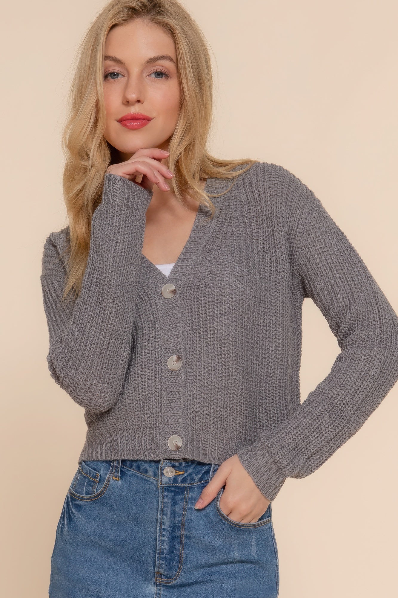 v-neck sweater cardigan