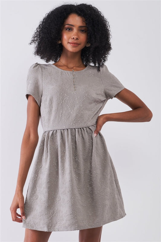 Tiff Round Neck Short Sleeve Mini Dress