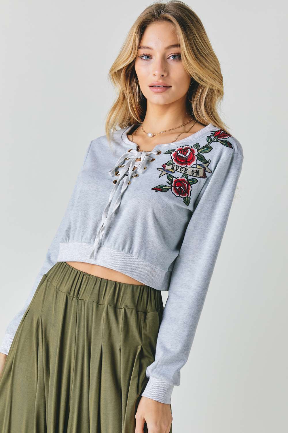 Floral Cropped Sweatshirt