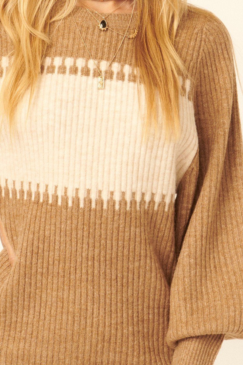 Ribbed Knit Sweater Mini Dress