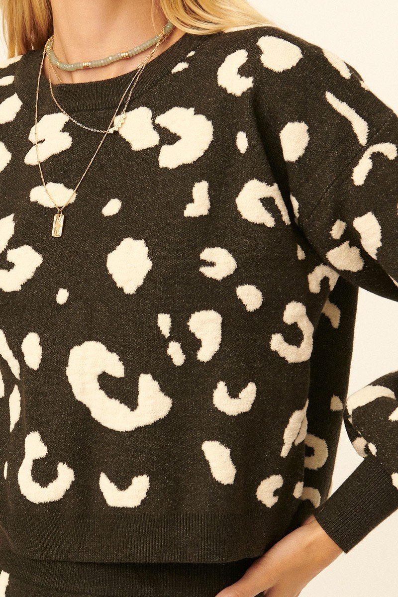 Leopard Print Pullover Sweater
