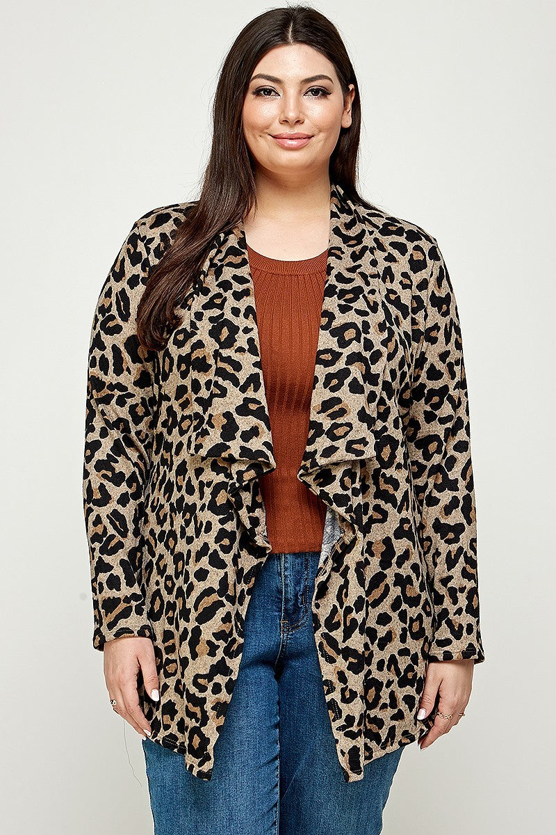 Animal Leopard Printed Knit Cardigan