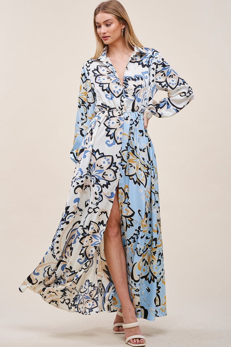 Luxie Printed V Neck Dress