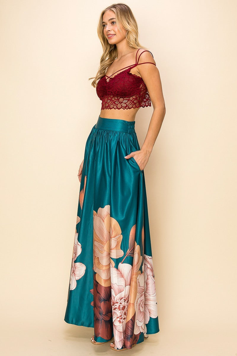Floral Printed Maxi Skirt